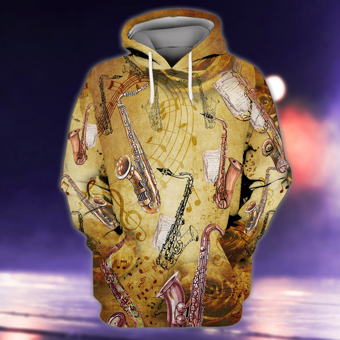 FUNSTUFFPRINT Saxophone Music Love It With Classic Style 3D Hoodie and Zip Hoodie