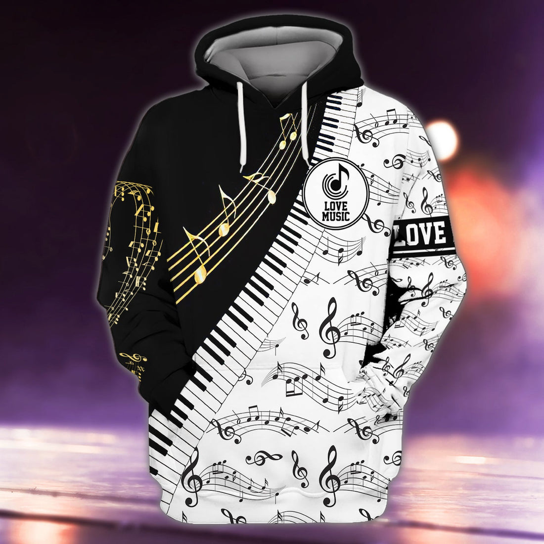 FUNSTUFFPRINT Piano 3D Hoodie and Zip Hoodie