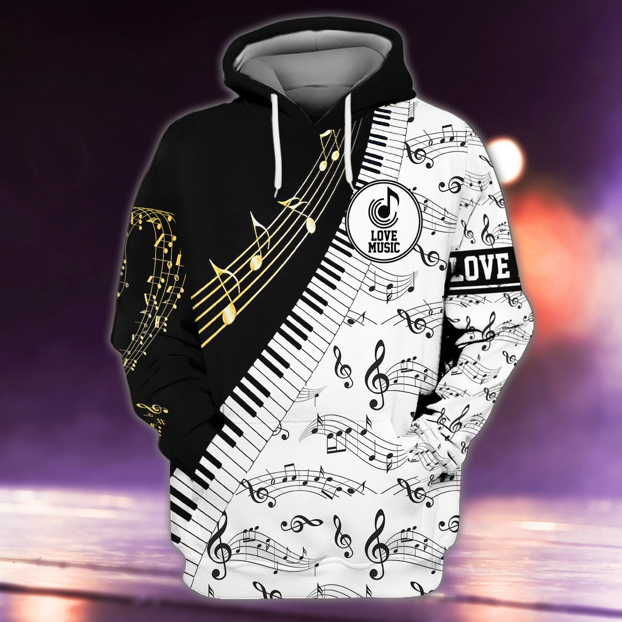 FUNSTUFFPRINT Piano 3D Hoodie and Zip Hoodie