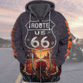 FUNSTUFFPRINT This Biker Conquers Route 66 3D Hoodie and Zip Hoodie