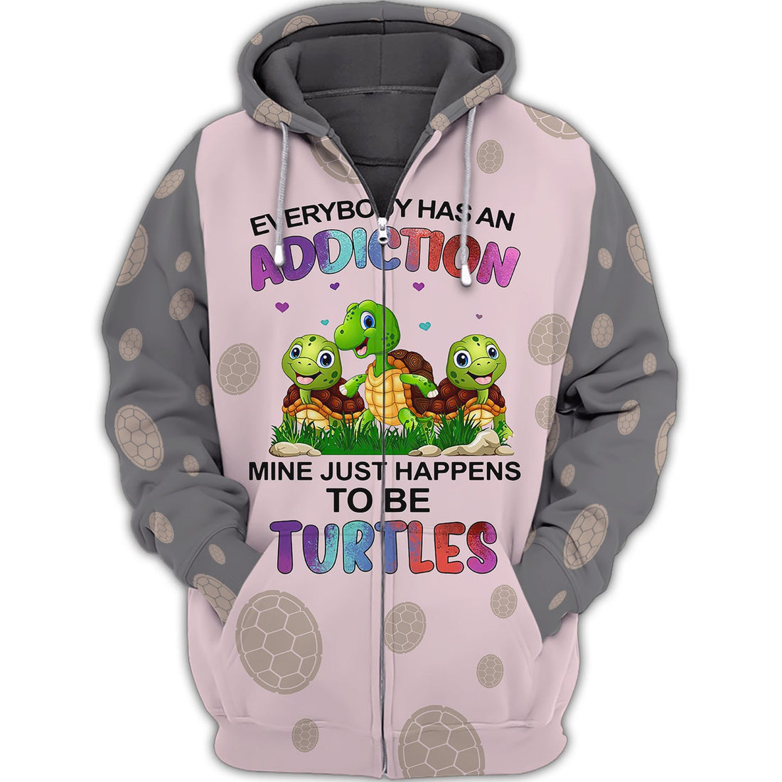 FUNSTUFFPRINT Everybody Has An Addiction Mine Just Happens To Be Turtles 3D Hoodie and Zip Hoodie