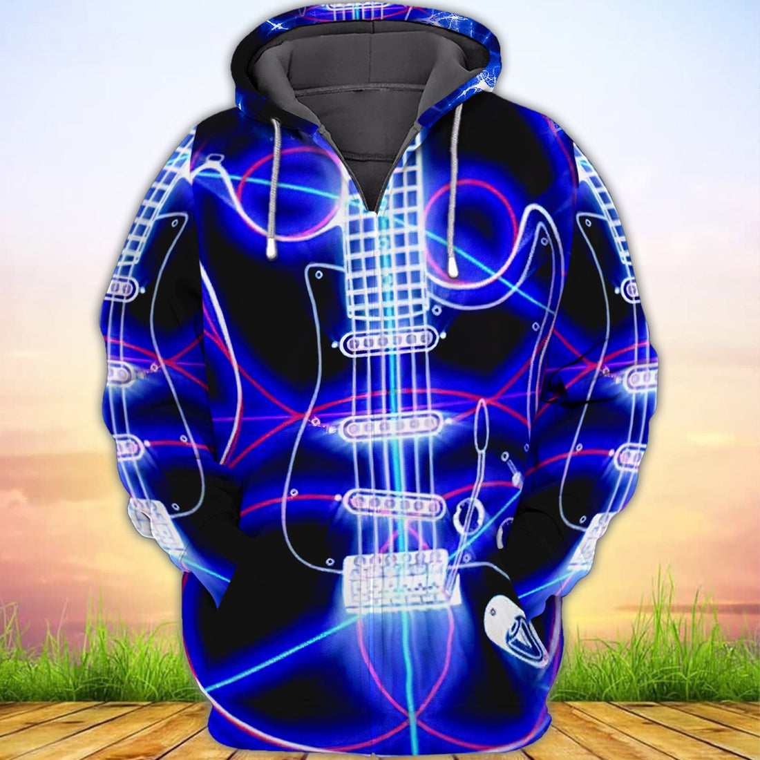 FUNSTUFFPRINT GUITAR - NA93 3D Hoodie and Zip Hoodie