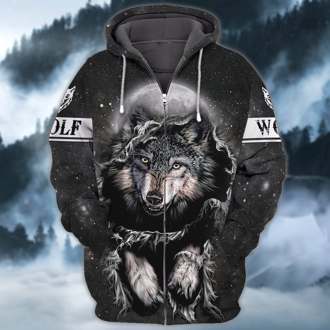FUNSTUFFPRINT Full Print Wolf 3D Hoodie and Zip Hoodie