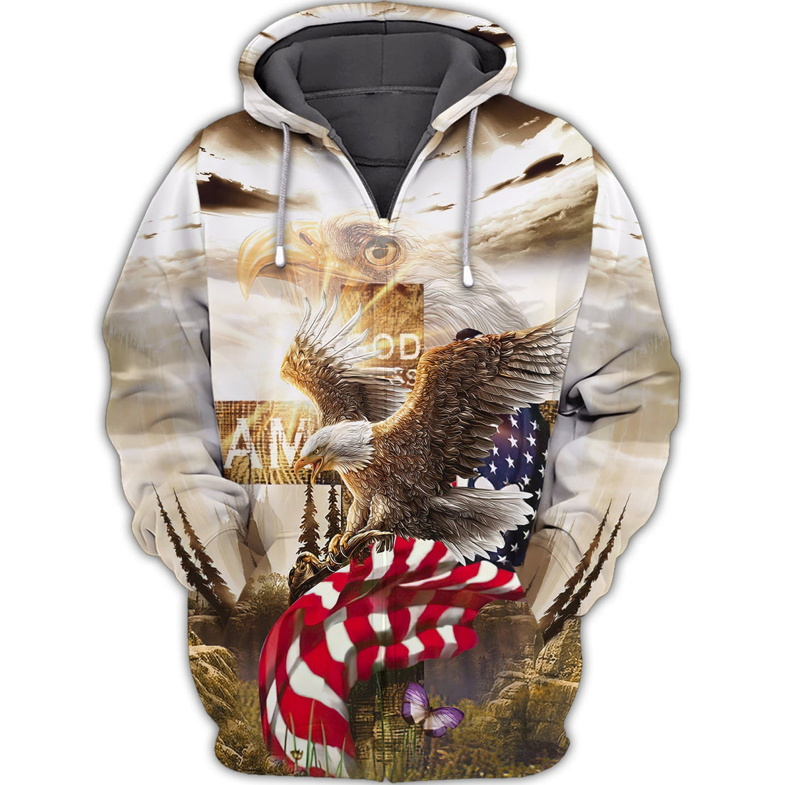 FUNSTUFFPRINT Independence Day Is Coming God Bless American 3D Hoodie and Zip Hoodie