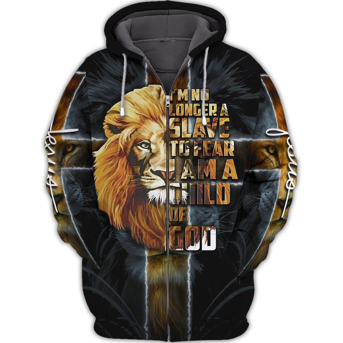 FUNSTUFFPRINT God lion full print htv 3D Hoodie and Zip Hoodie