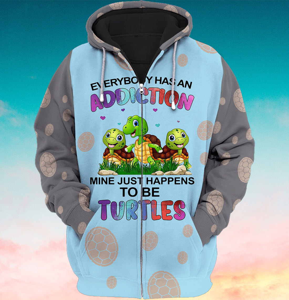 FUNSTUFFPRINT TURTLES - MITRU 3D Hoodie and Zip Hoodie