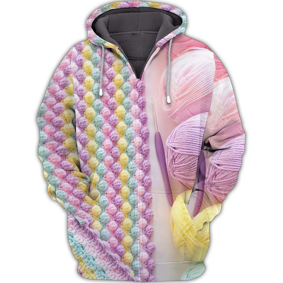 FUNSTUFFPRINT Love Crochet 512 Full Print 3D Hoodie and Zip Hoodie