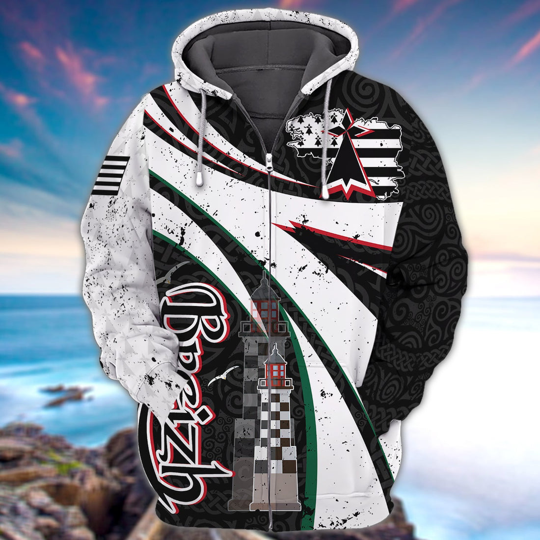 FUNSTUFFPRINT Brittany Celtic Full Print 16 3D Hoodie and Zip Hoodie
