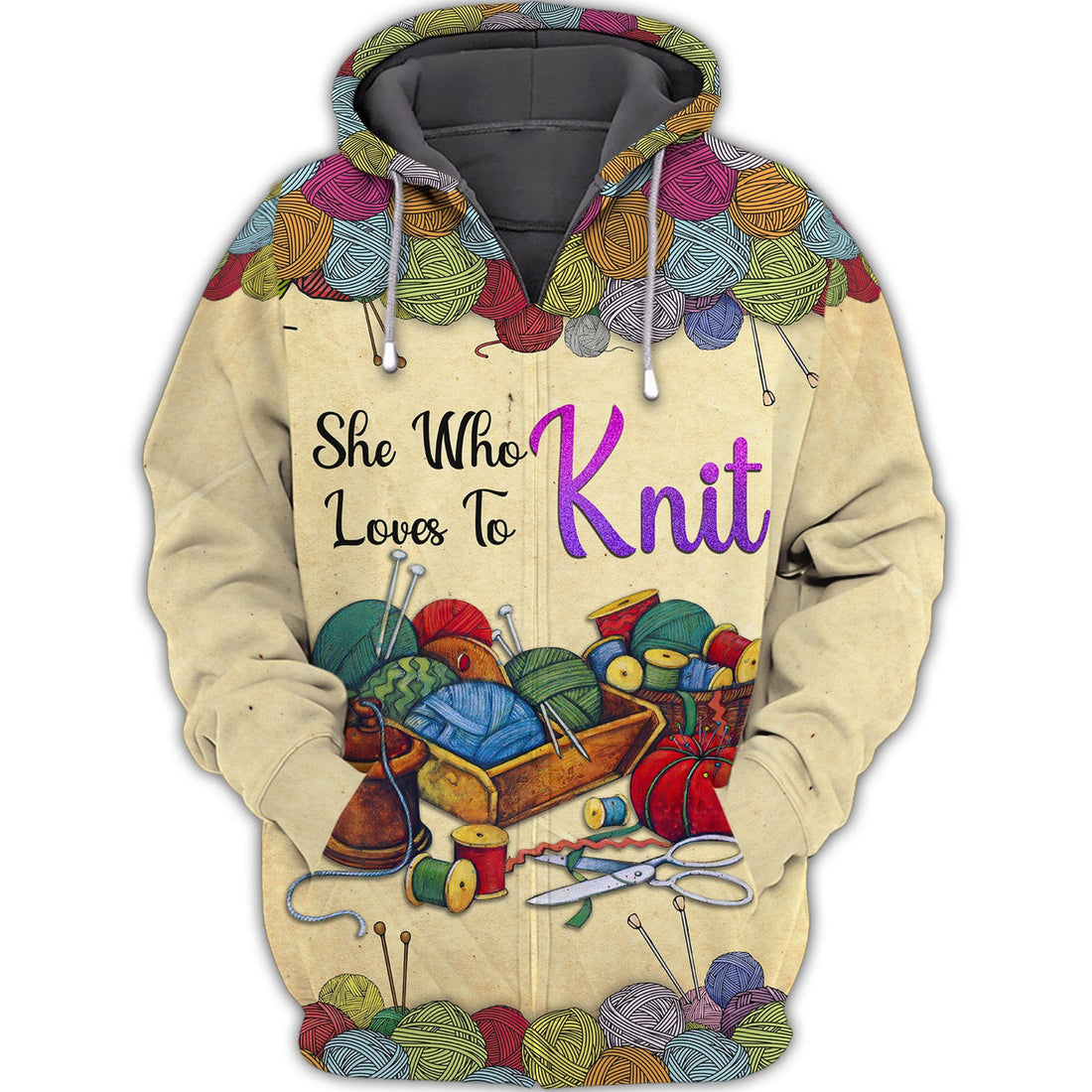 FUNSTUFFPRINT Love Crochet 511 3D Full Print 3D Hoodie and Zip Hoodie