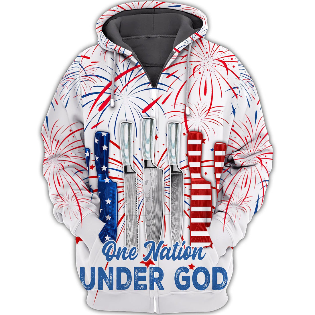 FUNSTUFFPRINT Independence Day Is Coming Chef One Nation Under God 3D Hoodie and Zip Hoodie