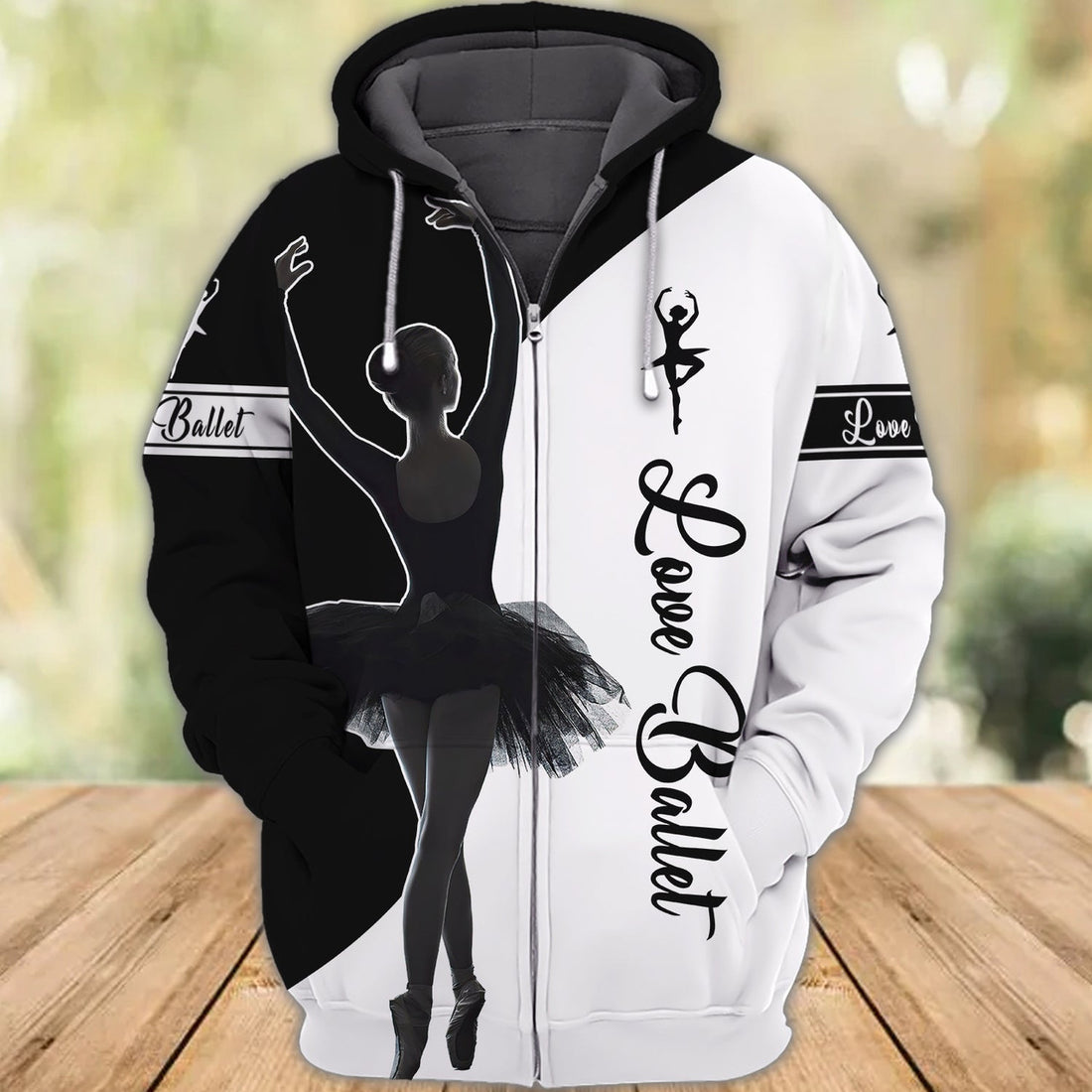 FUNSTUFFPRINT Ballet Dancer - Personalized Name 3D Hoodie and Zip Hoodie