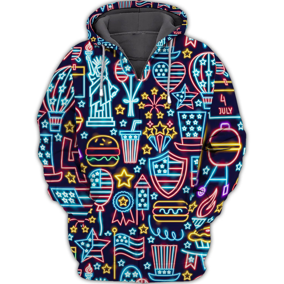 FUNSTUFFPRINT Independence Day Light 3D Hoodie and Zip Hoodie