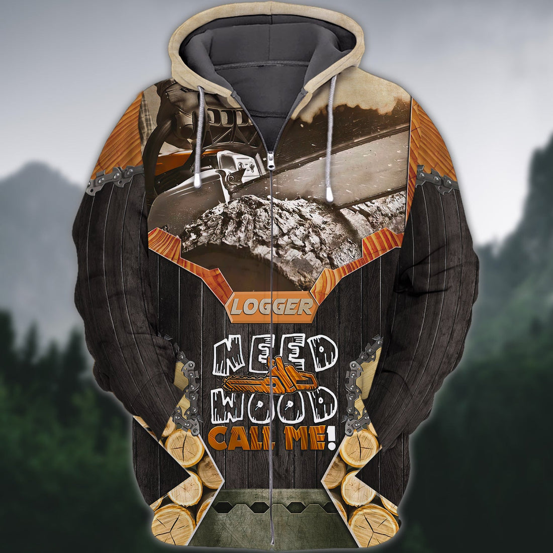 FUNSTUFFPRINT Logger 02 3D Hoodie and Zip Hoodie