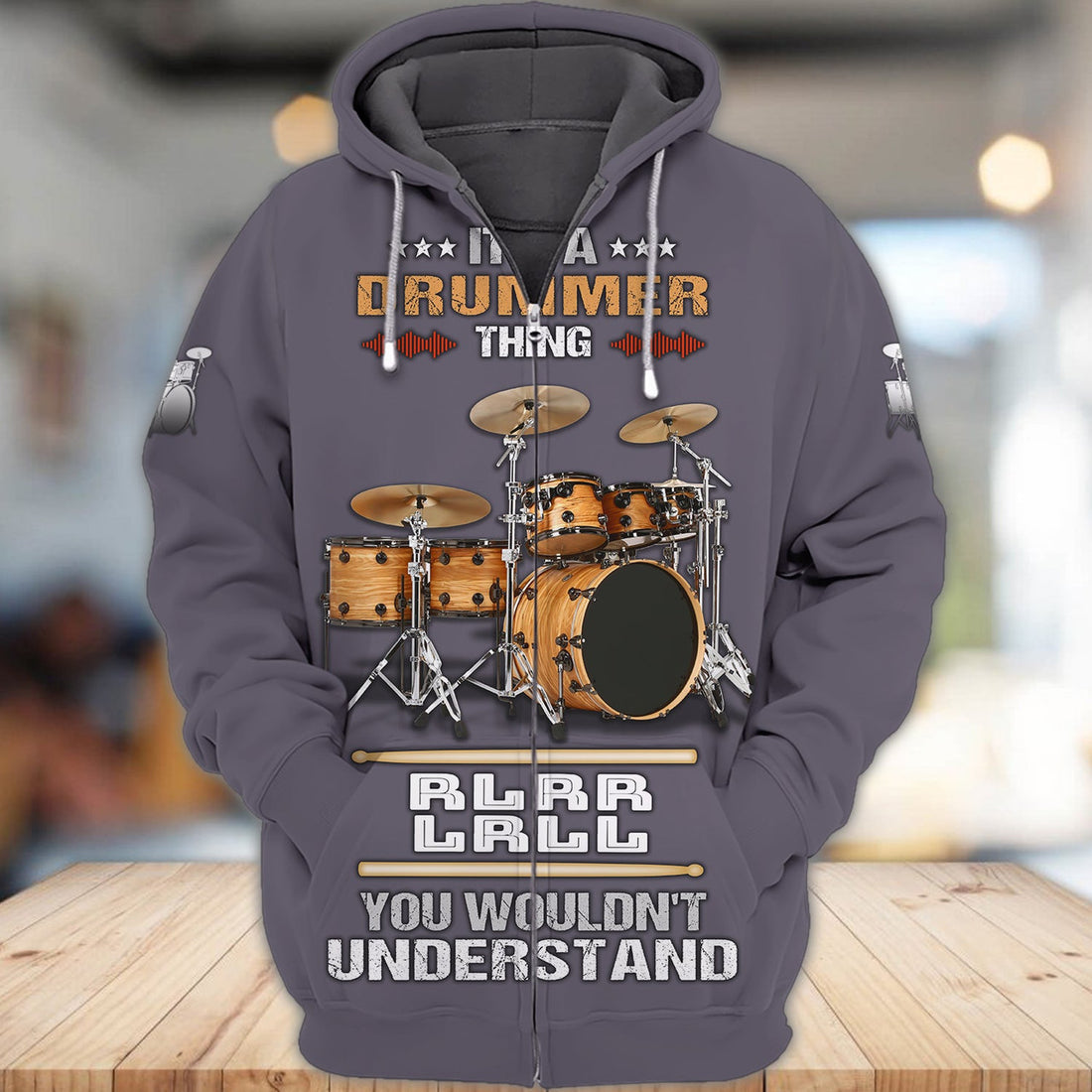 FUNSTUFFPRINT Drummer Thing 3D Hoodie and Zip Hoodie