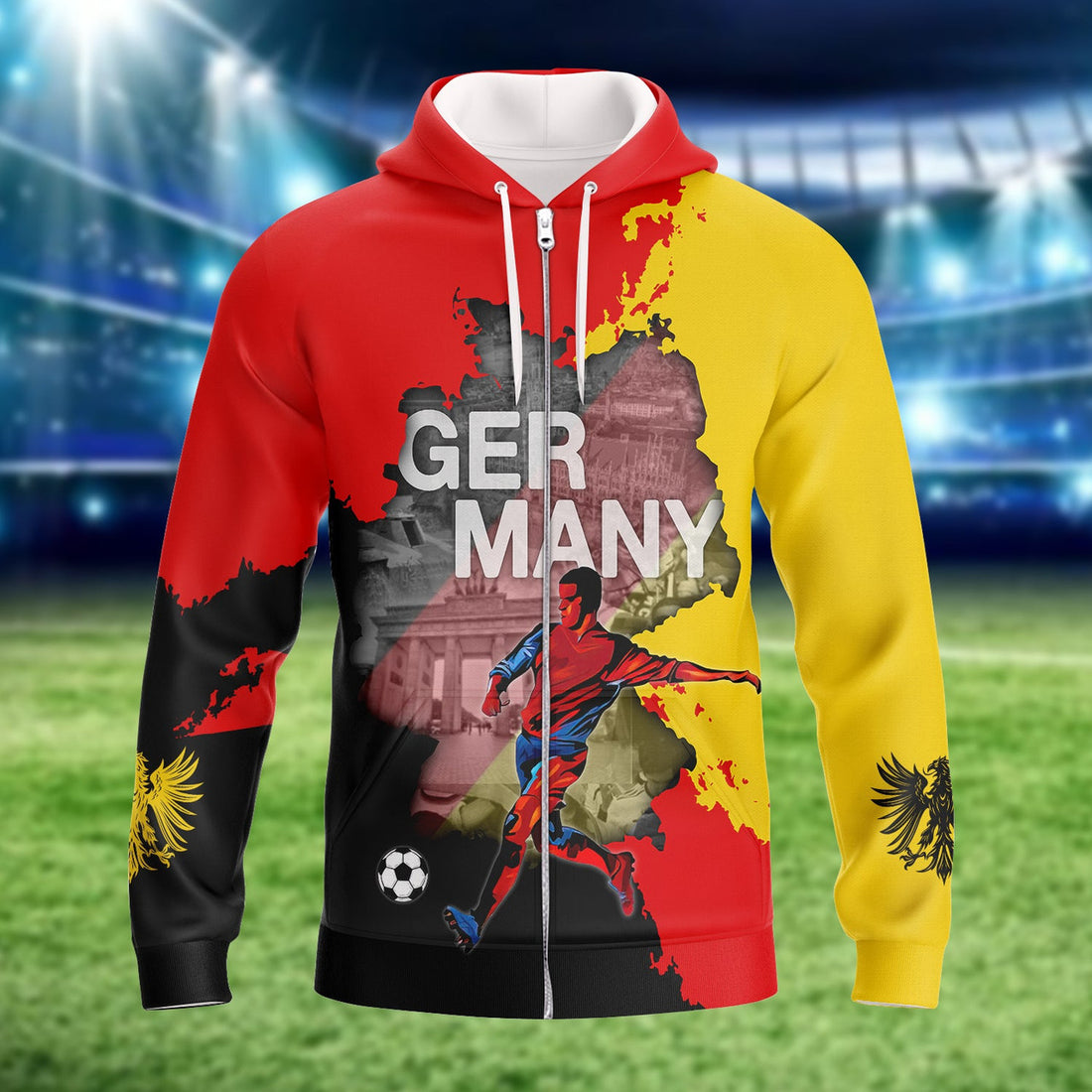 FUNSTUFFPRINT Germany's Love Of Country And Football Graphic Design 3D Hoodie and Zip Hoodie