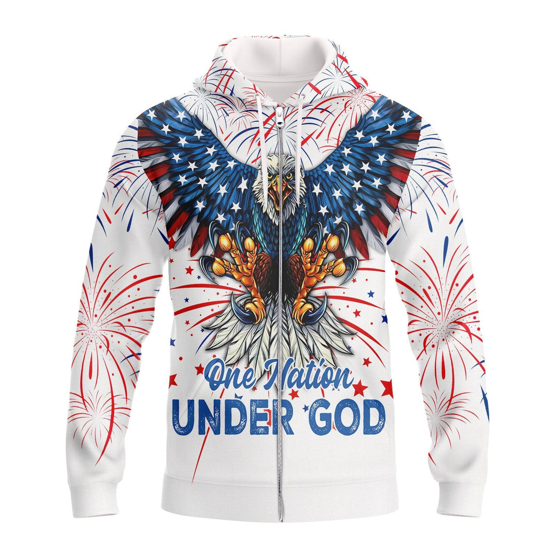 FUNSTUFFPRINT Independence Day Is Coming Ealge One Nation Under God 3D Hoodie and Zip Hoodie