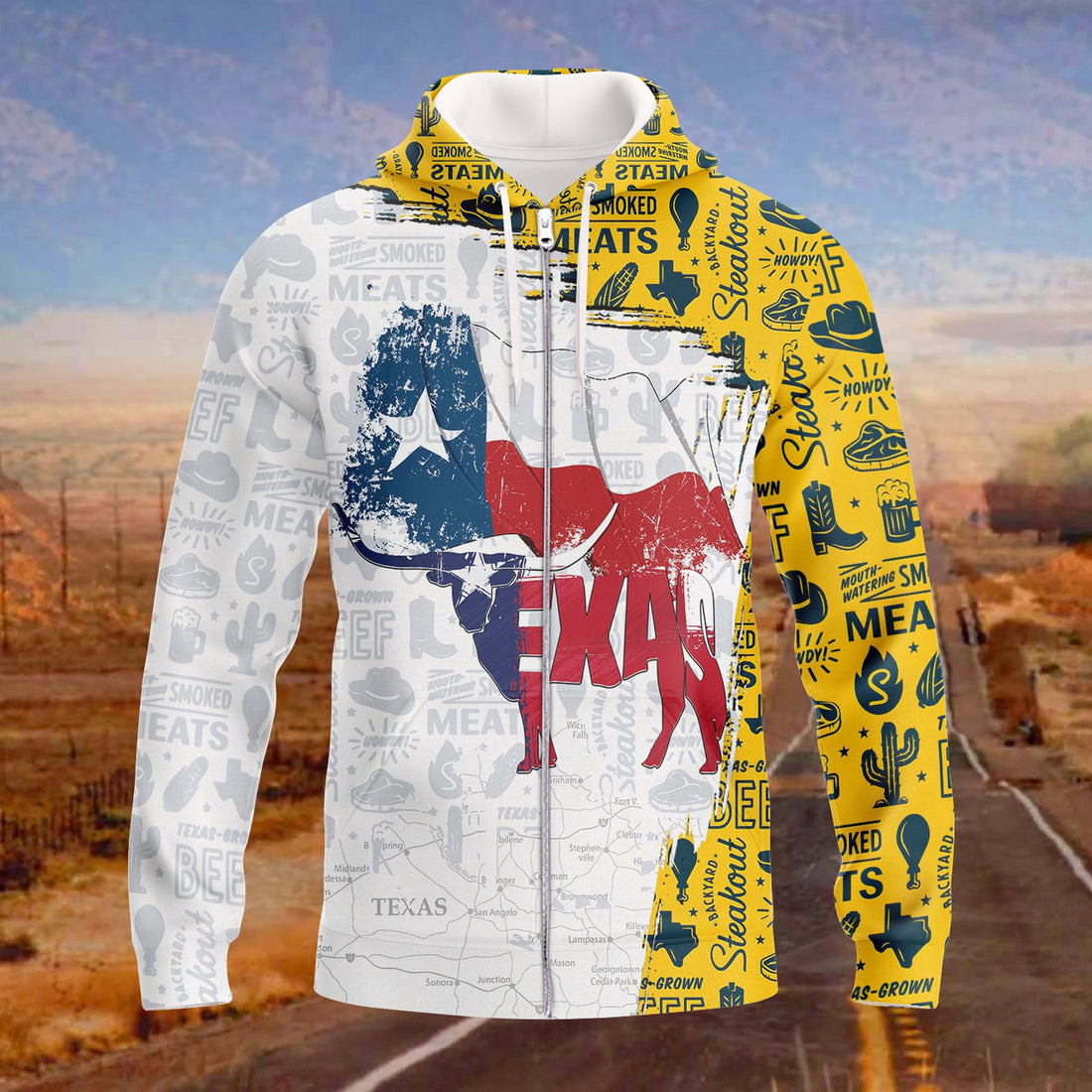 FUNSTUFFPRINT Texas Full Print Hdmt 3D Hoodie and Zip Hoodie