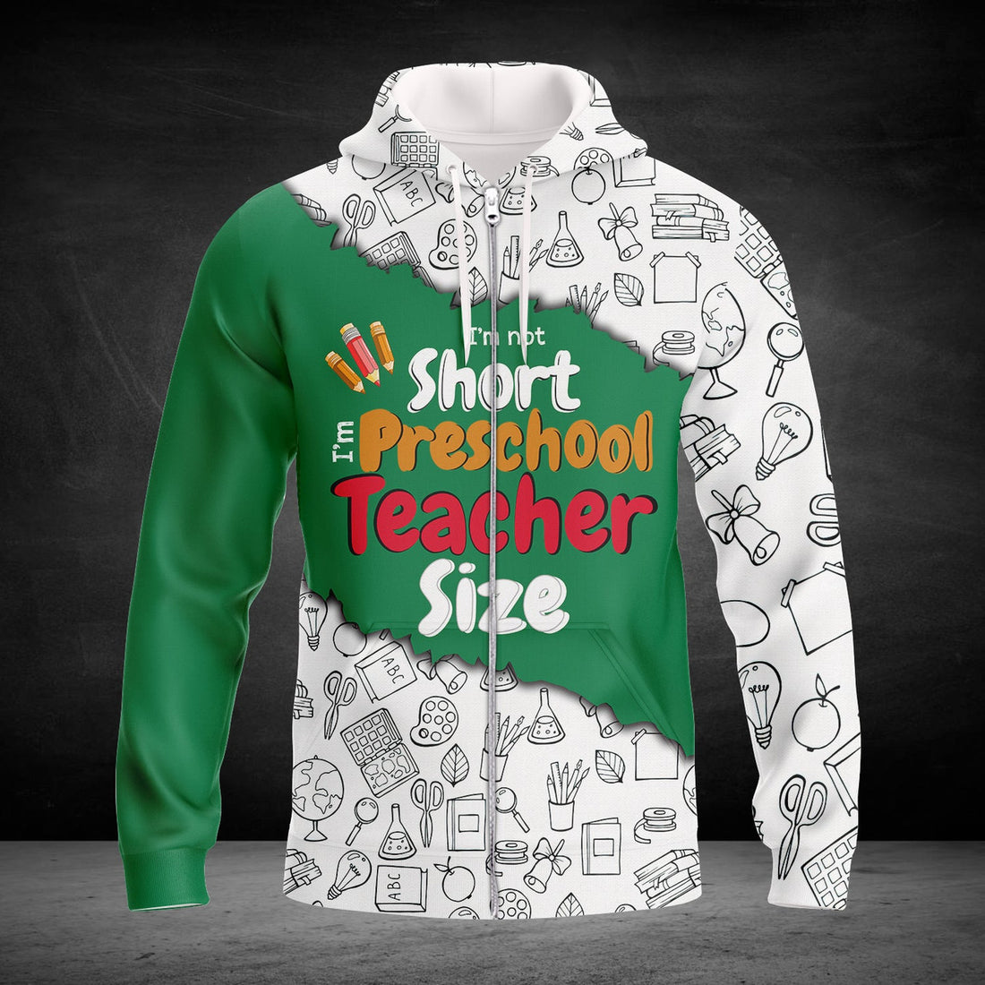 FUNSTUFFPRINT Preschool Teacher Graphic Design 3D Hoodie and Zip Hoodie