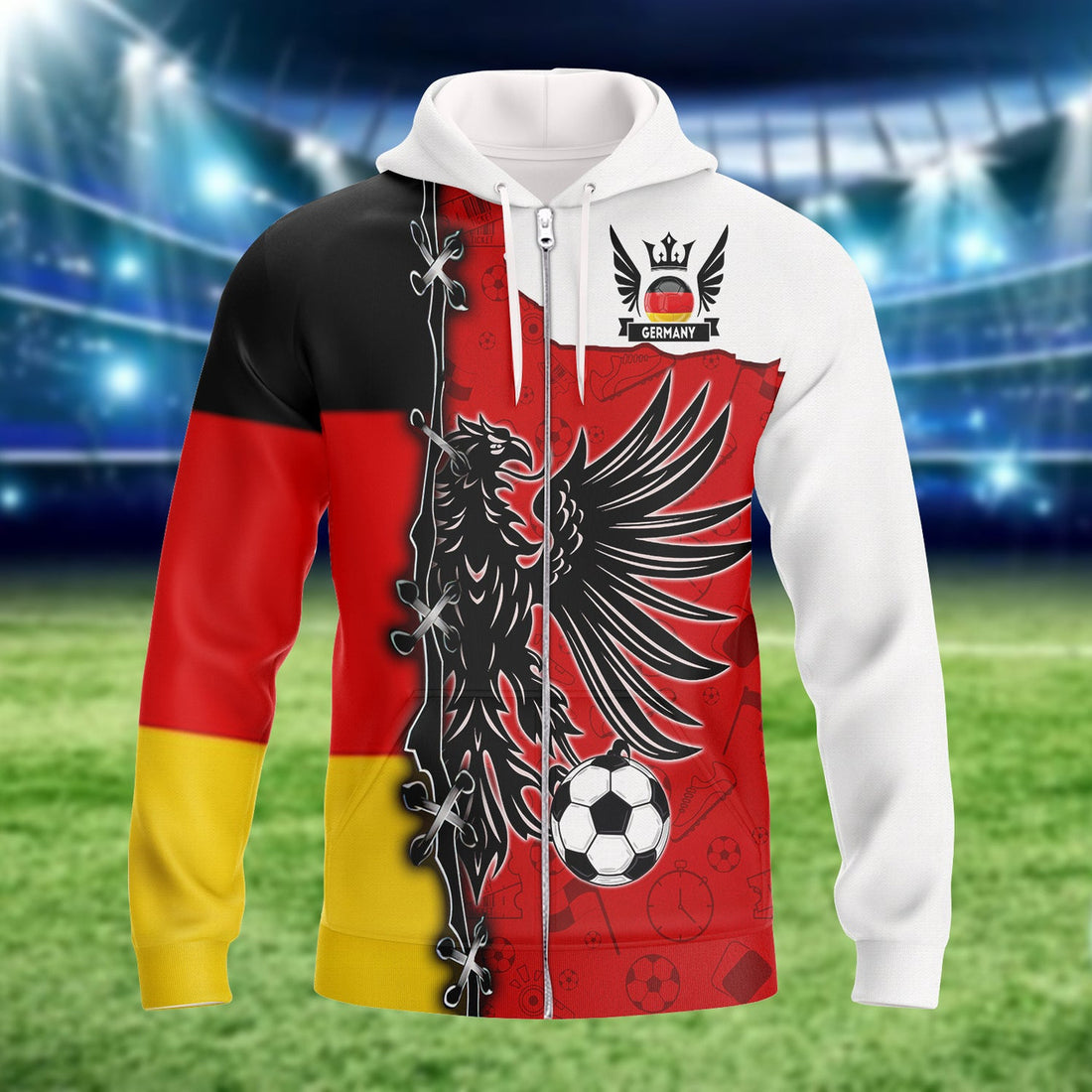 FUNSTUFFPRINT Germany Football Fans Graphic Design 3D Hoodie and Zip Hoodie