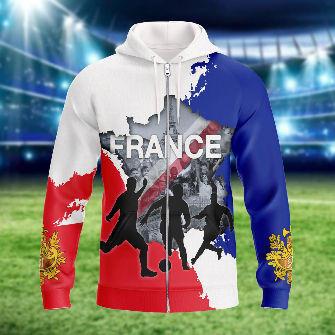 FUNSTUFFPRINT France Football Fans Design Tee 3D Hoodie and Zip Hoodie