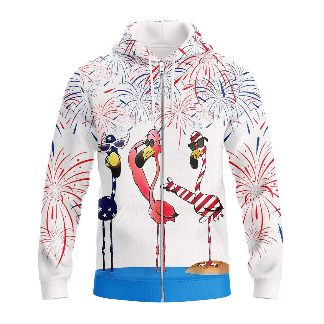 FUNSTUFFPRINT Independence Day Is Coming Flamingo 3D Hoodie and Zip Hoodie