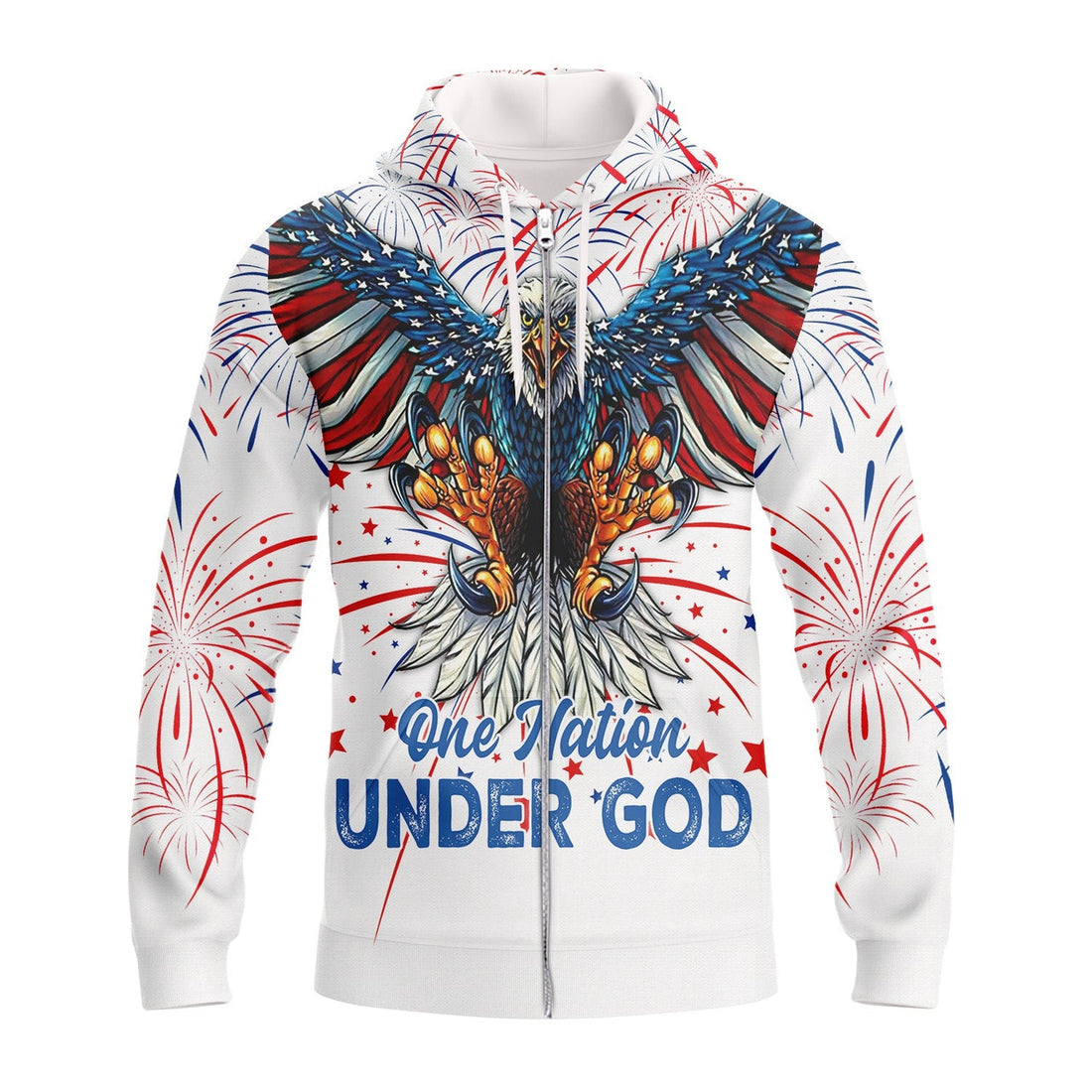 FUNSTUFFPRINT Independence Day Is Coming Ealge One Nation Under God 3D Hoodie and Zip Hoodie