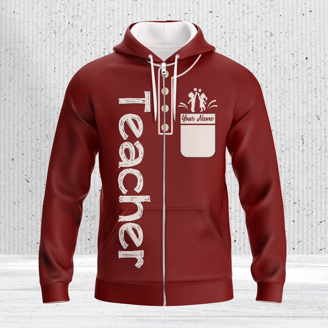 FUNSTUFFPRINT Personalized Preschool Teacher Graphic Design 3D Hoodie and Zip Hoodie