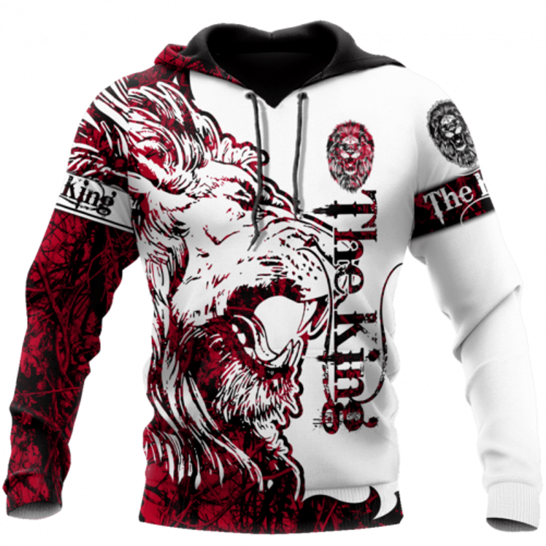 FUNSTUFFPRINT Viking 3D All Over Printed Hoodie The King Red Lion 3D Hoodie and Zip Hoodie