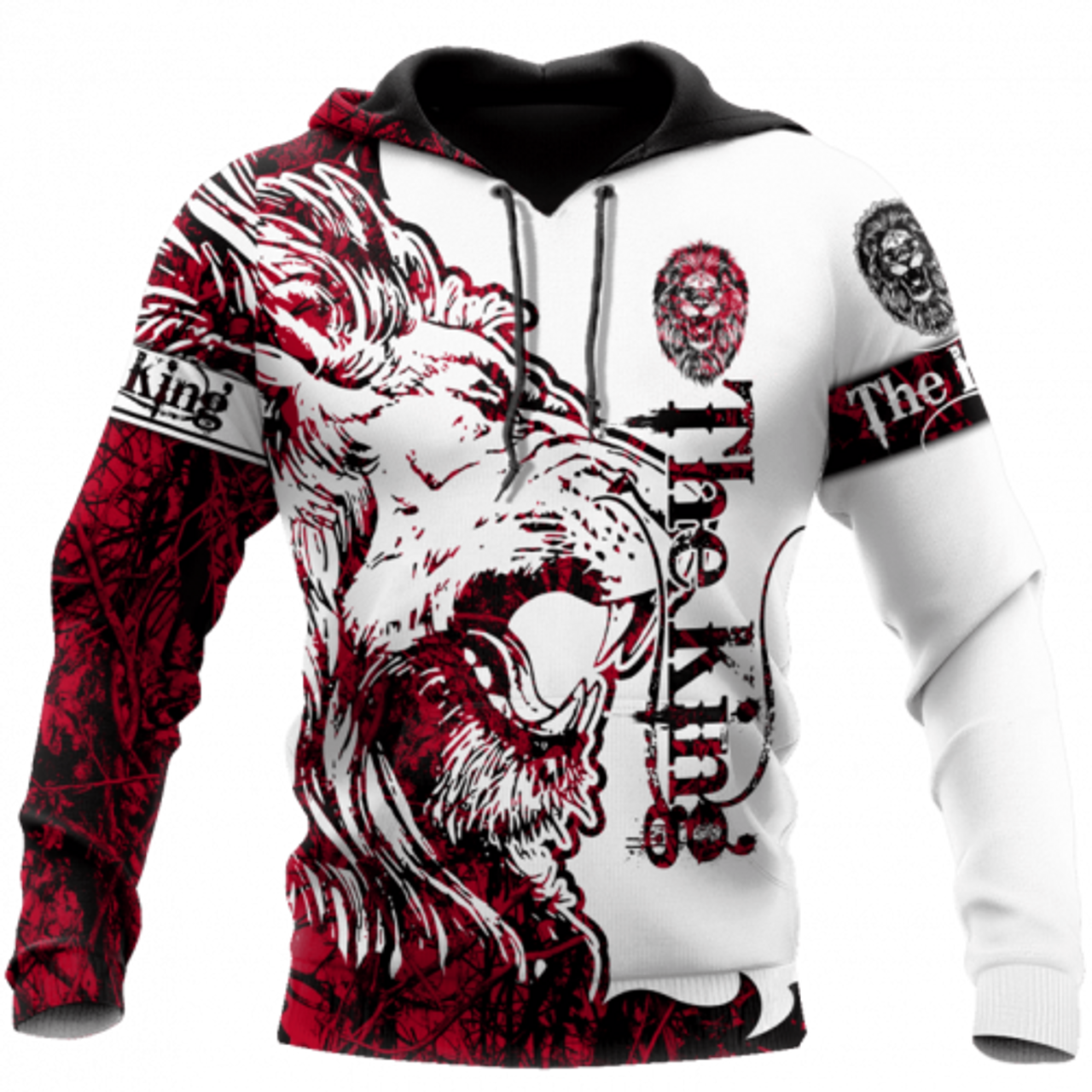 FUNSTUFFPRINT Viking 3D All Over Printed Hoodie The King Red Lion 3D Hoodie and Zip Hoodie