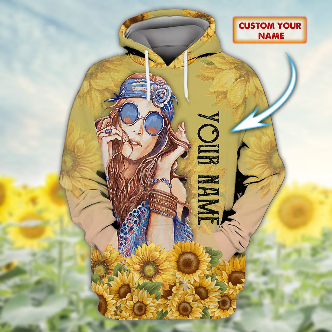 FUNSTUFFPRINT Custom Name-Hoodie-Hippie Soul 3D Hoodie and Zip Hoodie