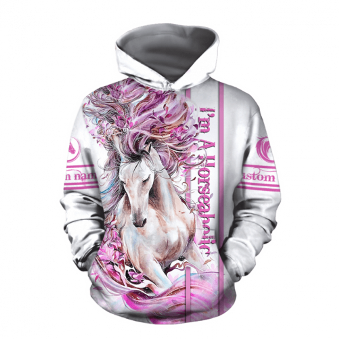 FUNSTUFFPRINT I’m A Horseaholic 3D Hoodie and Zip Hoodie