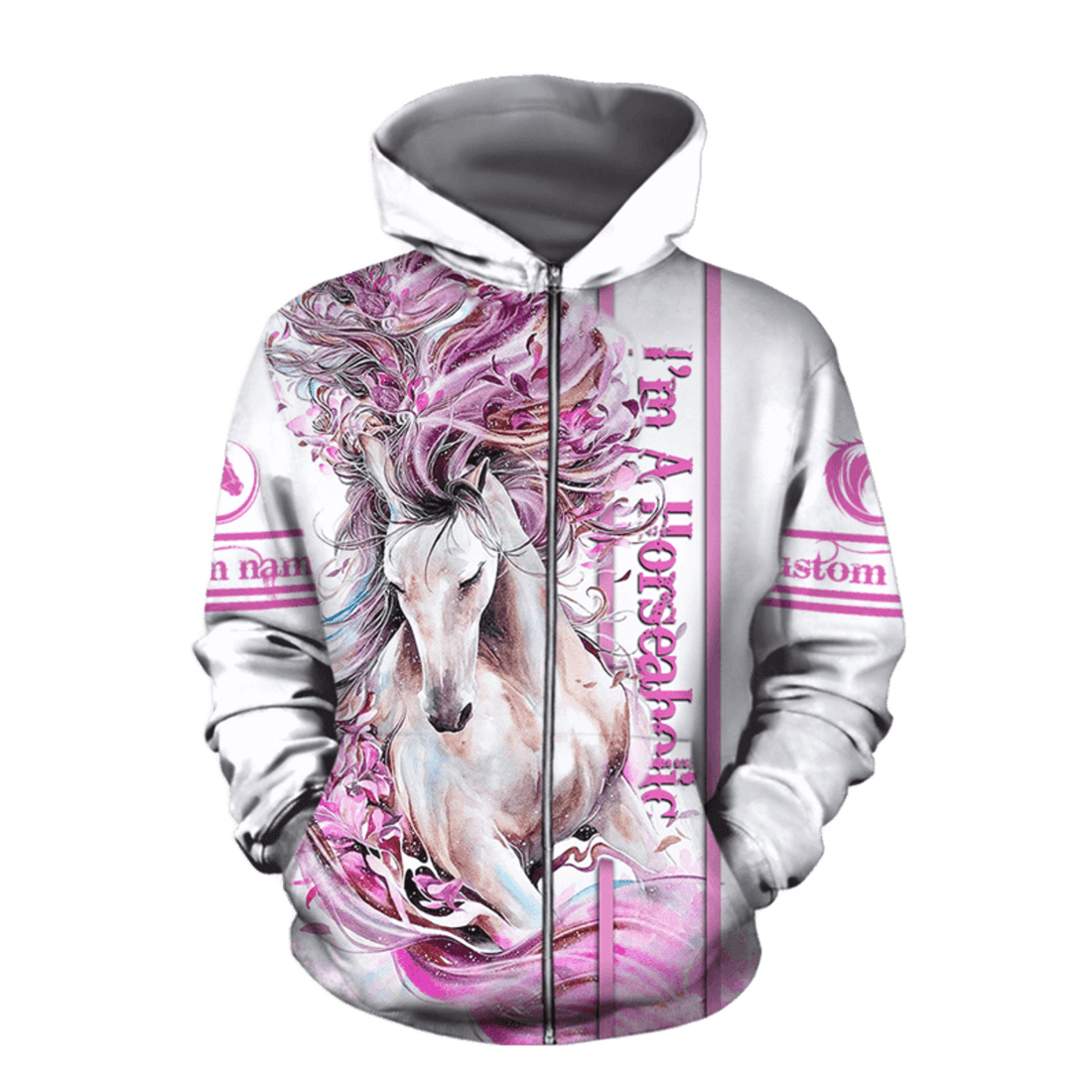 FUNSTUFFPRINT I’m A Horseaholic 3D Hoodie and Zip Hoodie