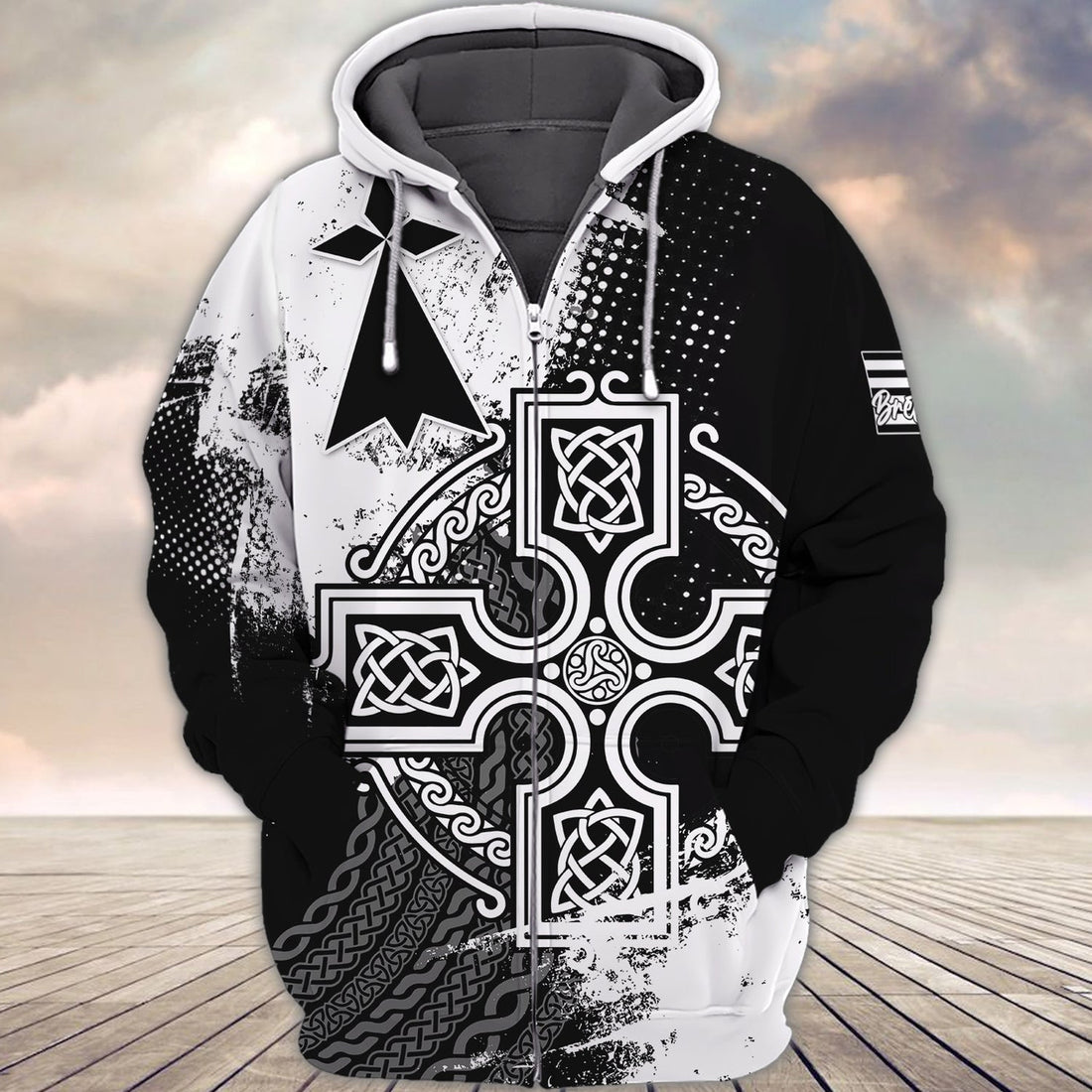 FUNSTUFFPRINT Brittany Celtic Full Print 06 3D Hoodie and Zip Hoodie