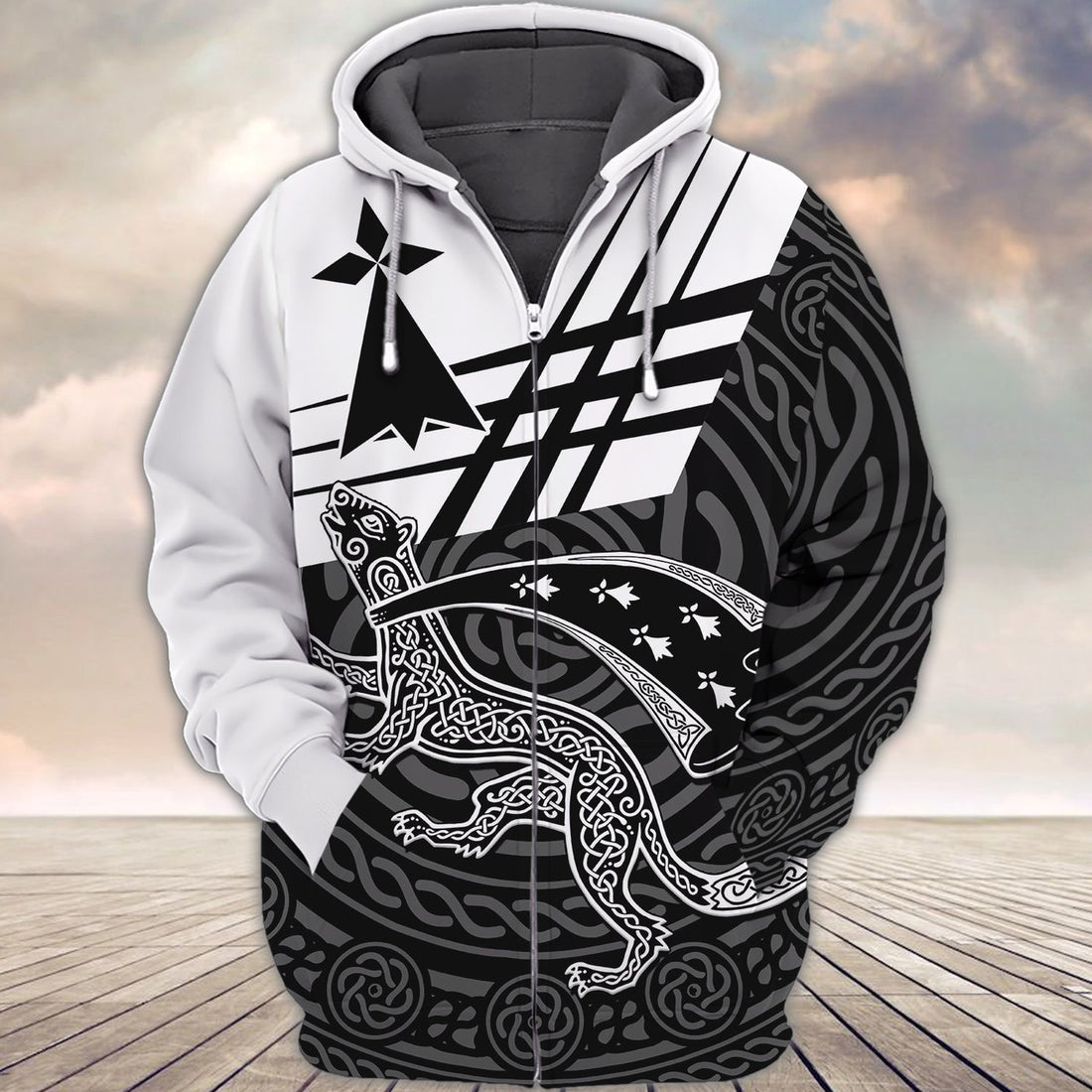 FUNSTUFFPRINT Brittany Celtic Full Print 07 3D Hoodie and Zip Hoodie