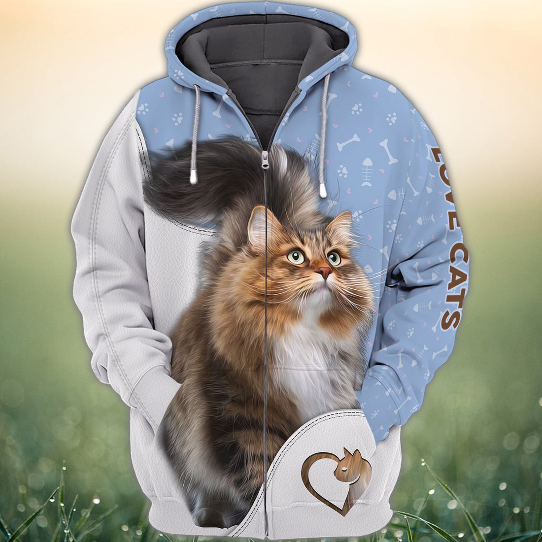 FUNSTUFFPRINT Cat, 3D Full Print 3D Hoodie and Zip Hoodie