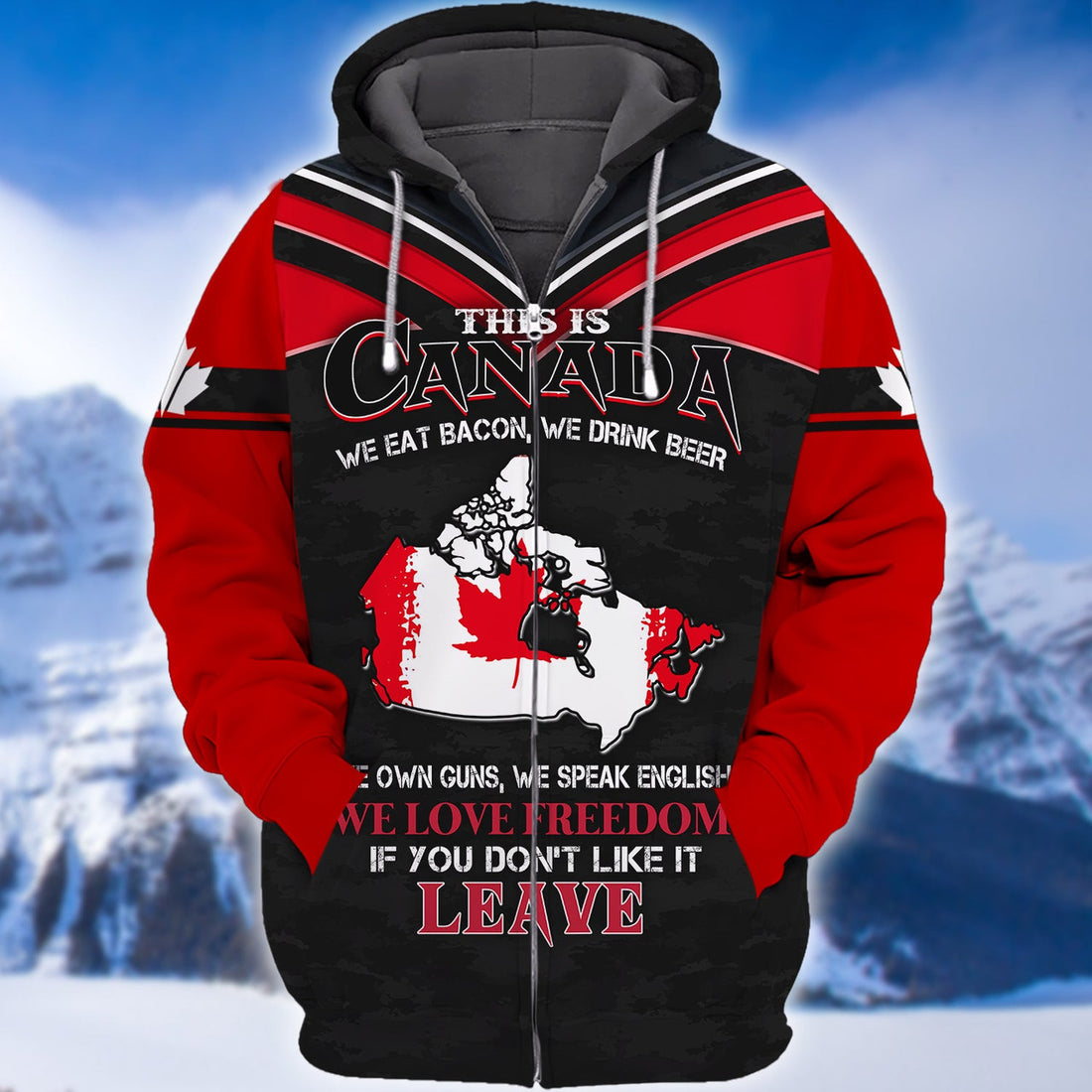 FUNSTUFFPRINT Pride of Canadians Design 3D Hoodie and Zip Hoodie