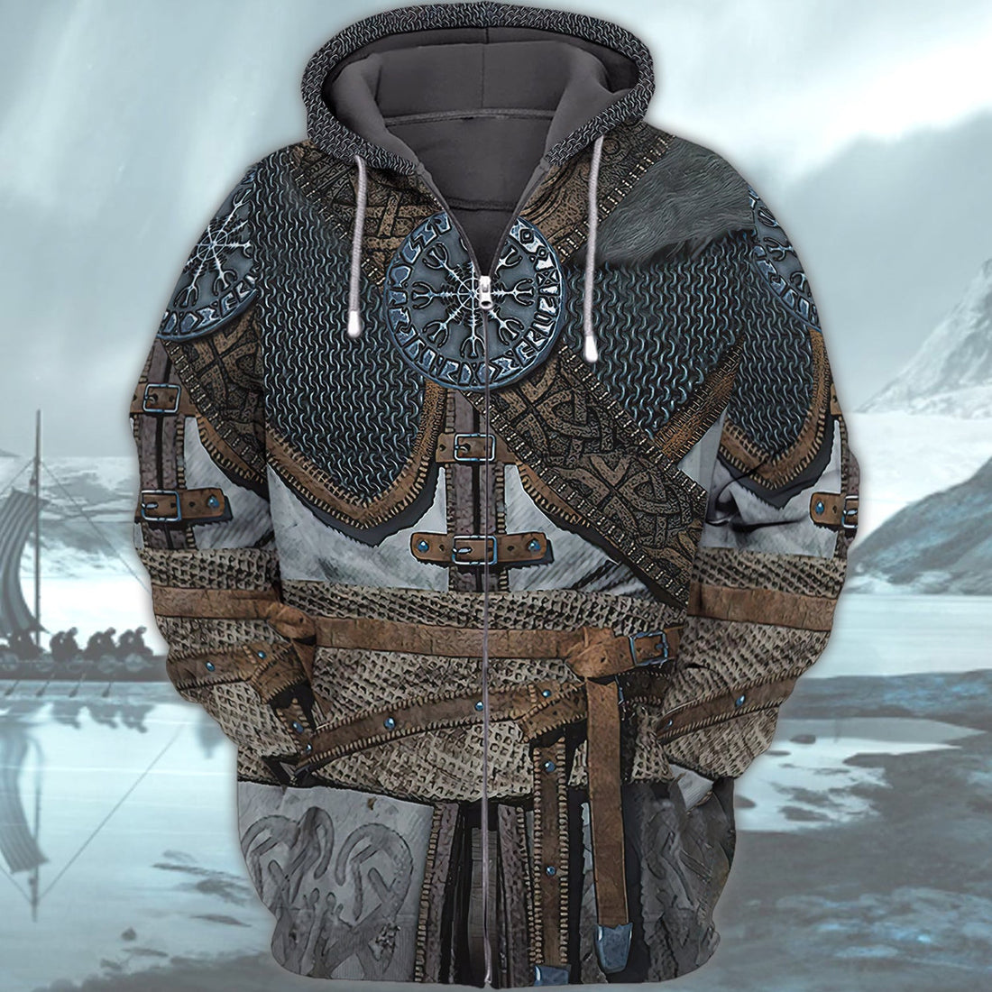 FUNSTUFFPRINT Viking Full Print Tad 05 3D Hoodie and Zip Hoodie