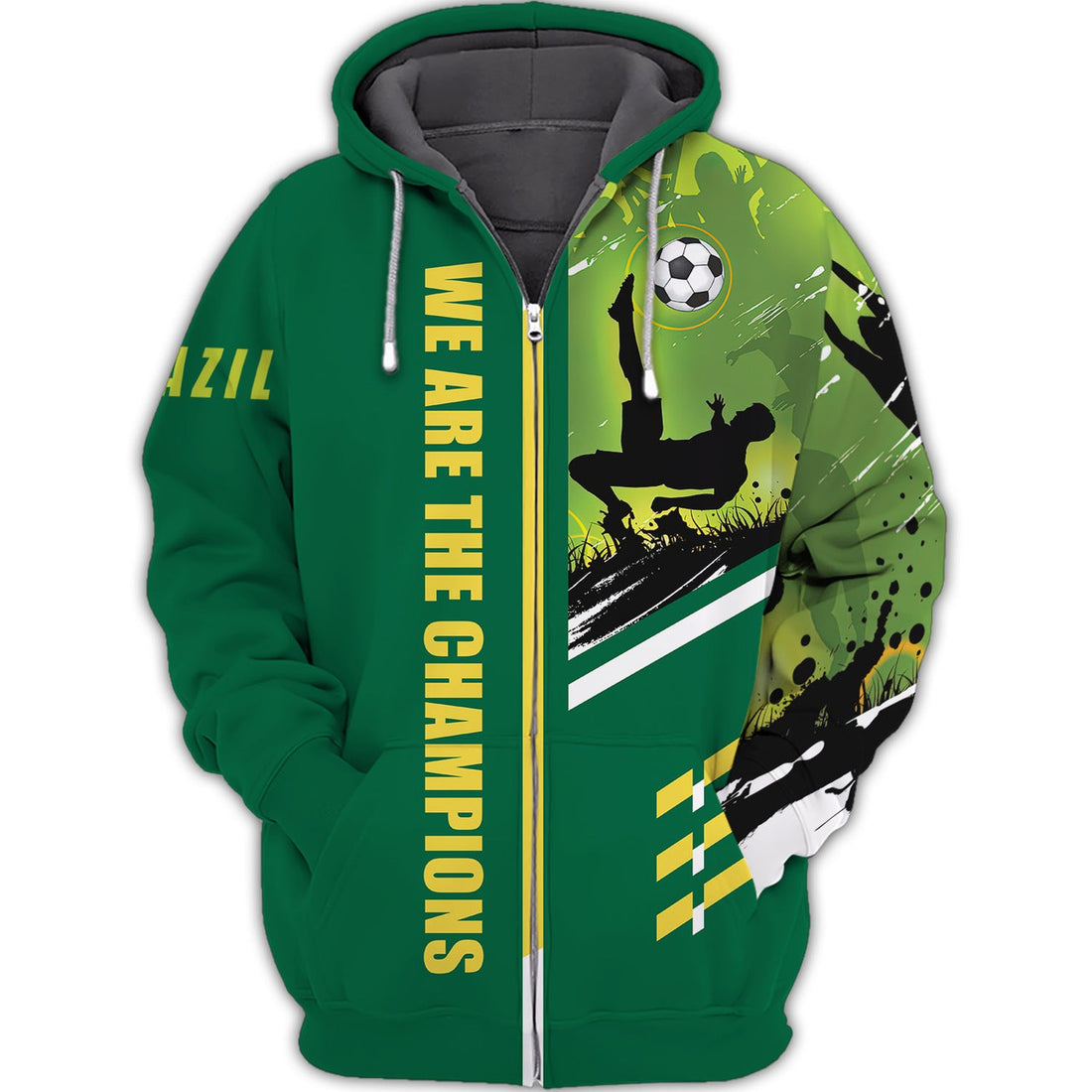 FUNSTUFFPRINT Brazil Fans GOLDEN LION TAMARIN Design 3D Hoodie and Zip Hoodie
