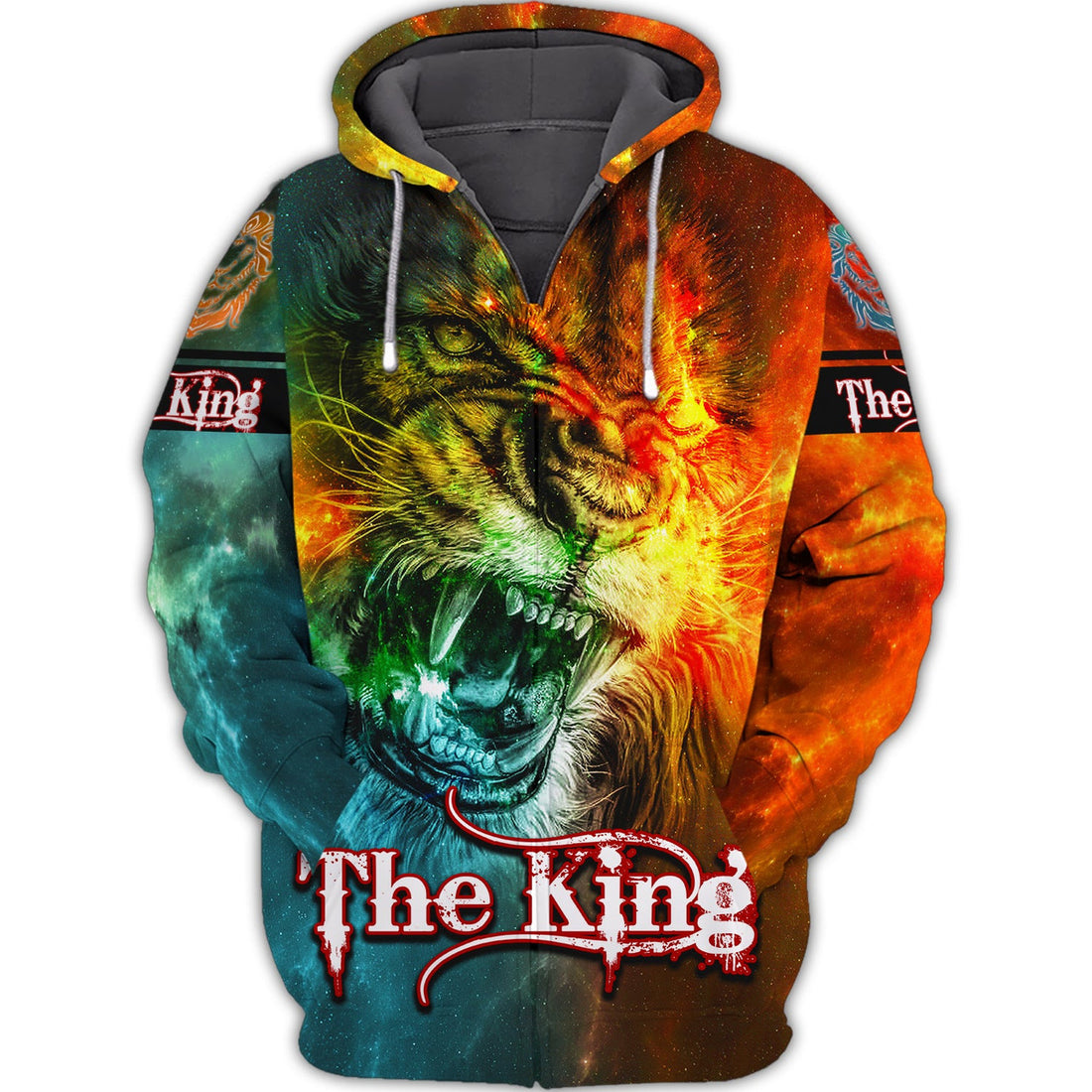 FUNSTUFFPRINT The King Lion - 3D Full Print 3D Hoodie and Zip Hoodie