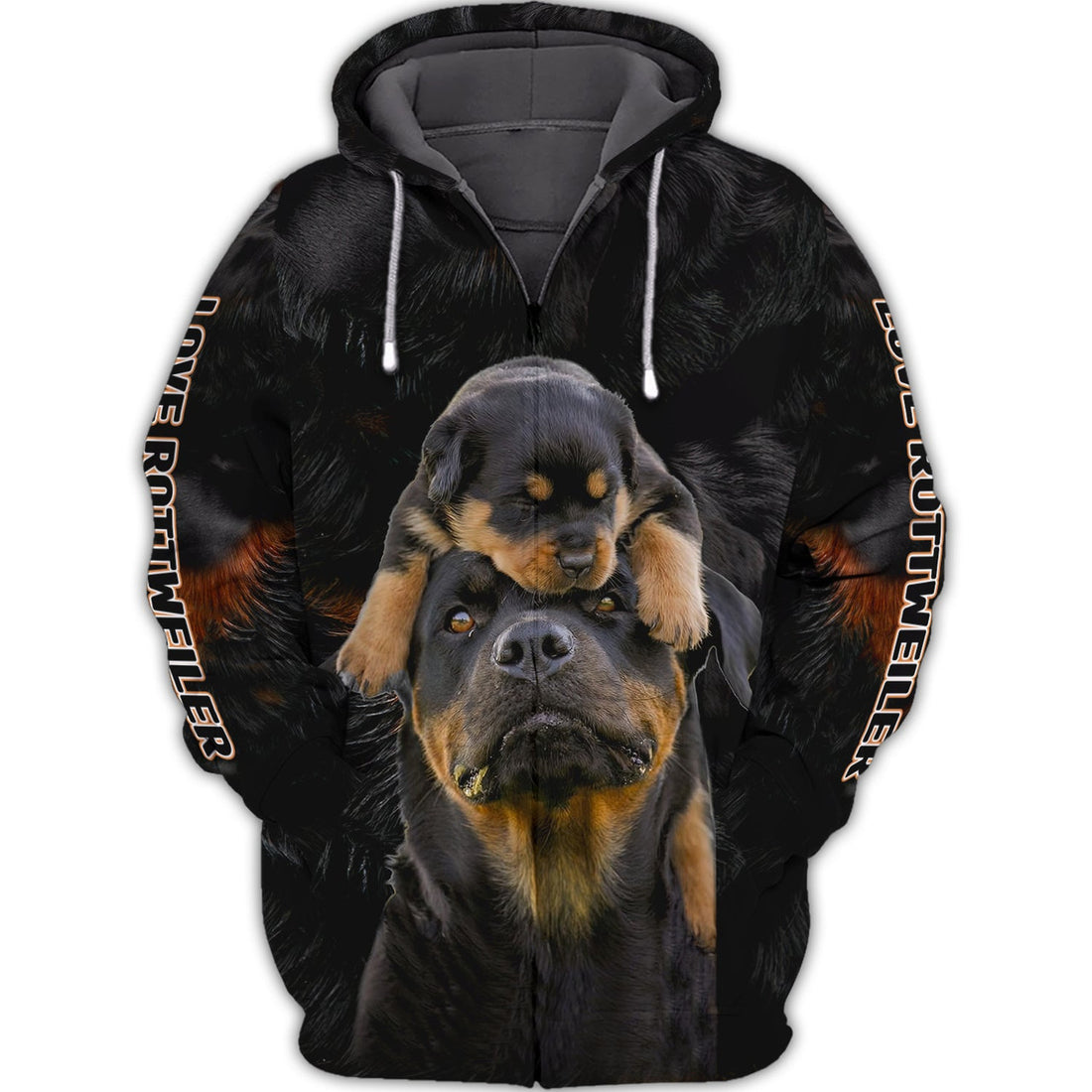 FUNSTUFFPRINT Rottweiler Mom, Love Rottweiler 3D Hoodie and Zip Hoodie