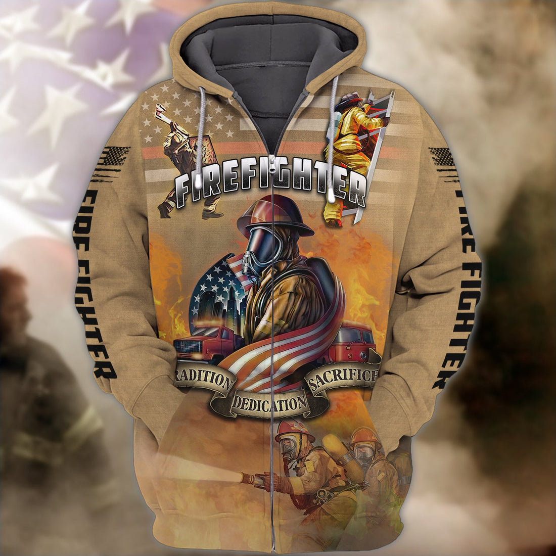 FUNSTUFFPRINT - Firefighter 3D Hoodie and Zip Hoodie
