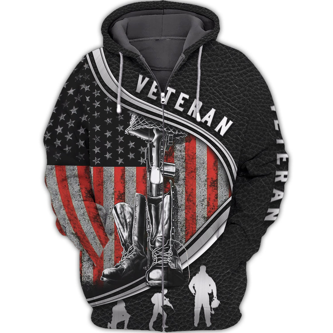 FUNSTUFFPRINT VETERAN Full Print 3D Hoodie and Zip Hoodie