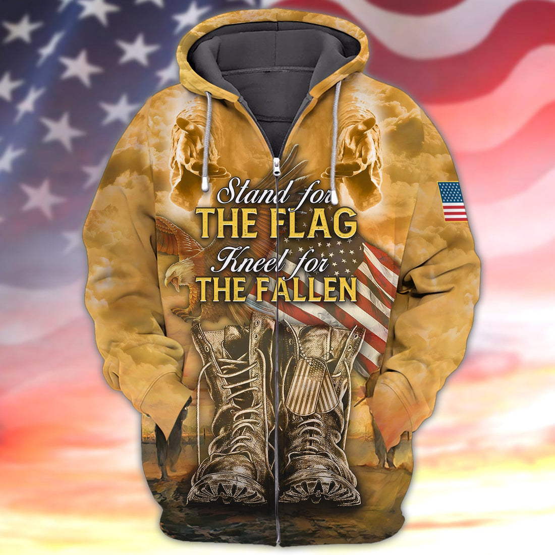 FUNSTUFFPRINT STAND FOR THE FLAG KNEEL FOR THE CROSS 3D Hoodie and Zip Hoodie
