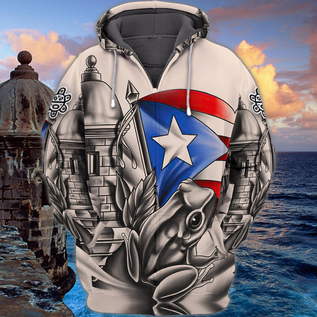 FUNSTUFFPRINT Puerto Rico 3D Hoodie and Zip Hoodie
