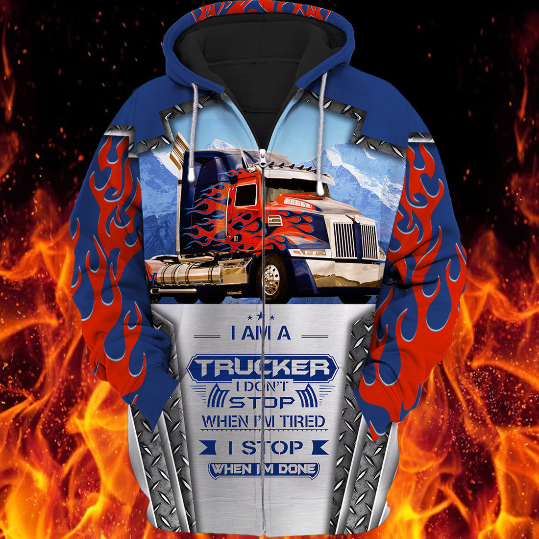 FUNSTUFFPRINT - Trucker Full Print - Tad 57
 3D Hoodie and Zip Hoodie