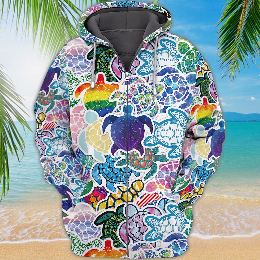 FUNSTUFFPRINT Love Turtle - Full Print 3D Hoodie and Zip Hoodie