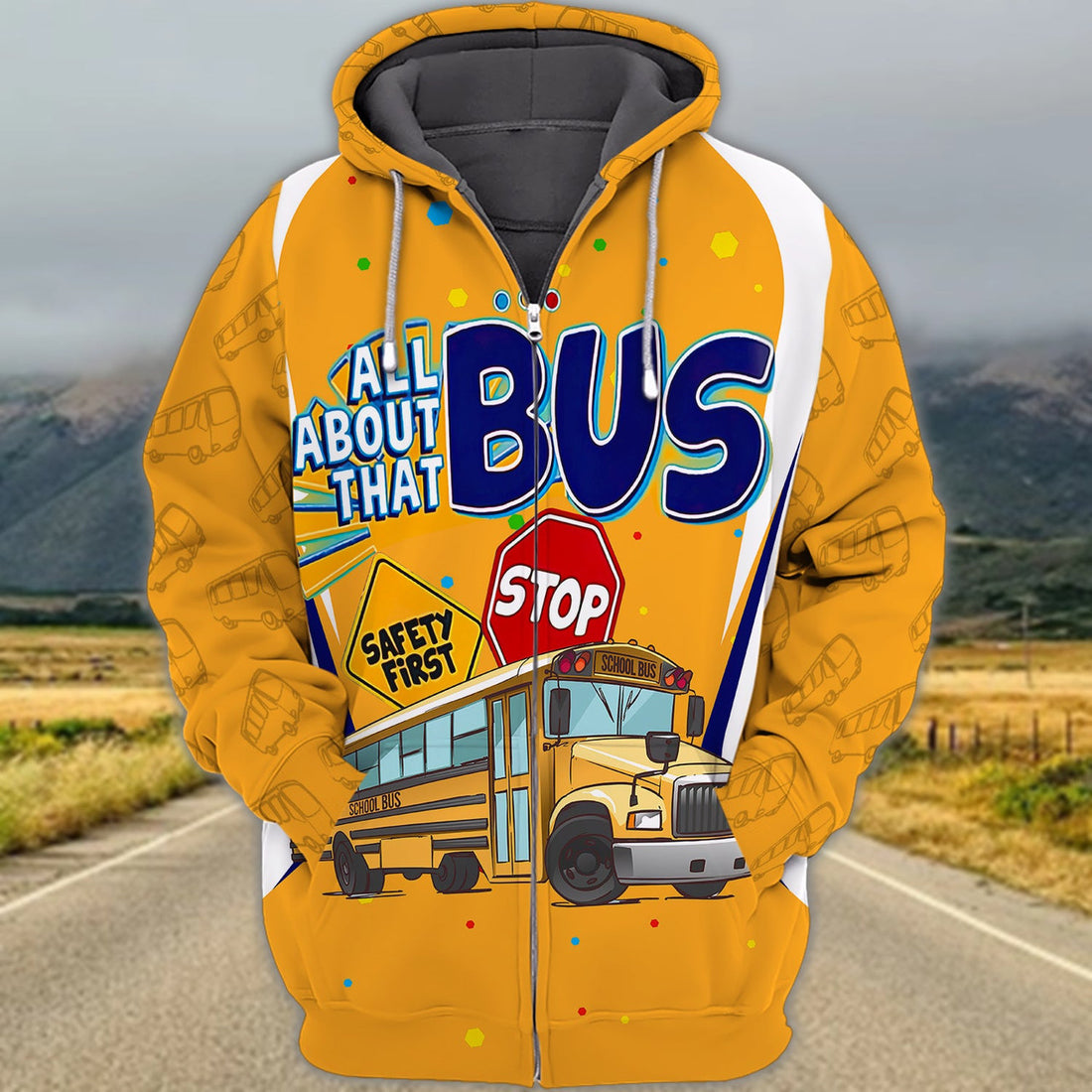 FUNSTUFFPRINT School Bus Driver Full Print 02 3D Hoodie and Zip Hoodie