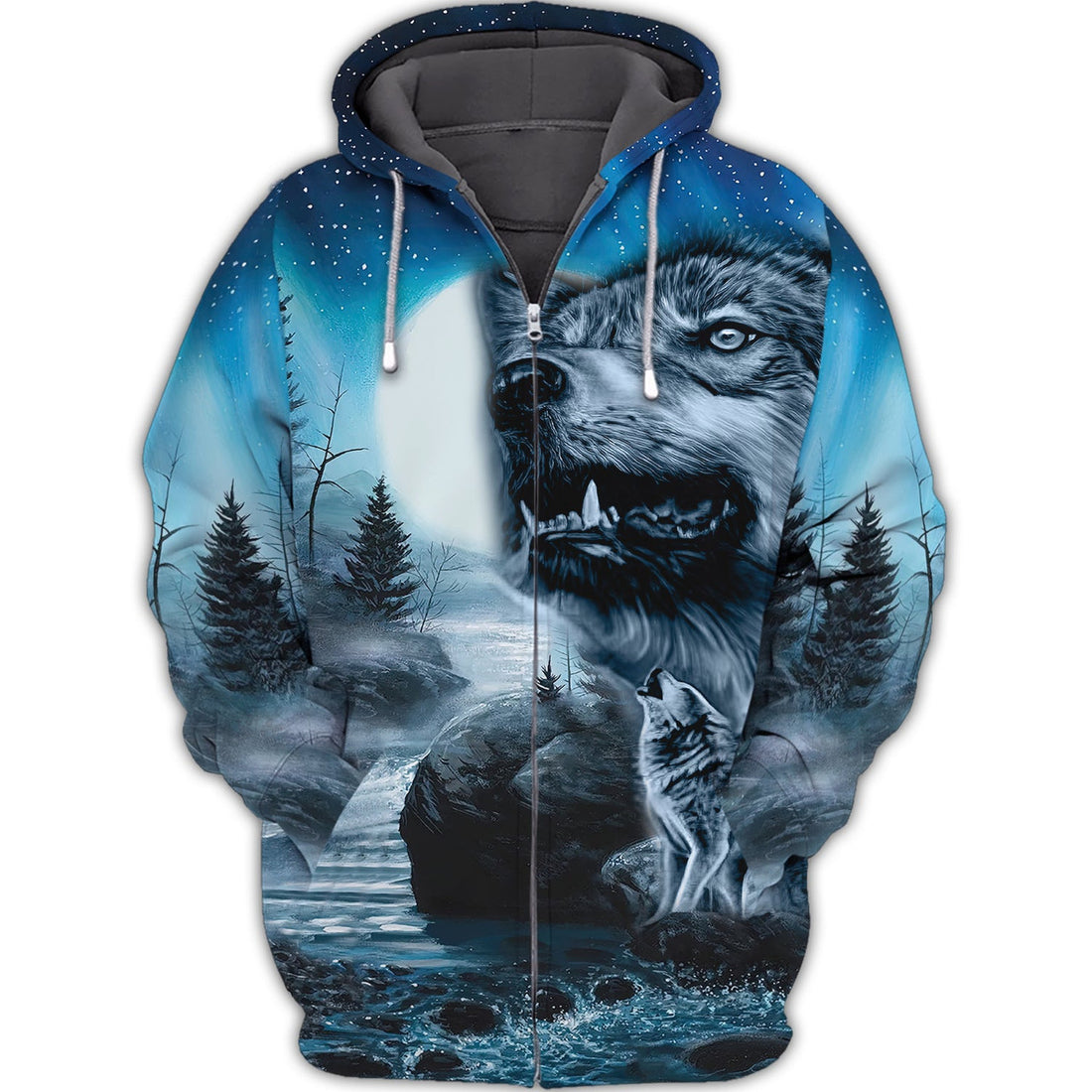 FUNSTUFFPRINT Wolf Colorful 3D Hoodie and Zip Hoodie