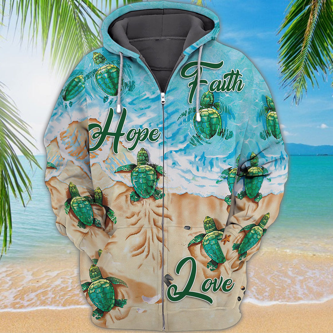 FUNSTUFFPRINT Love Turtle - Full Print 3D Hoodie and Zip Hoodie
