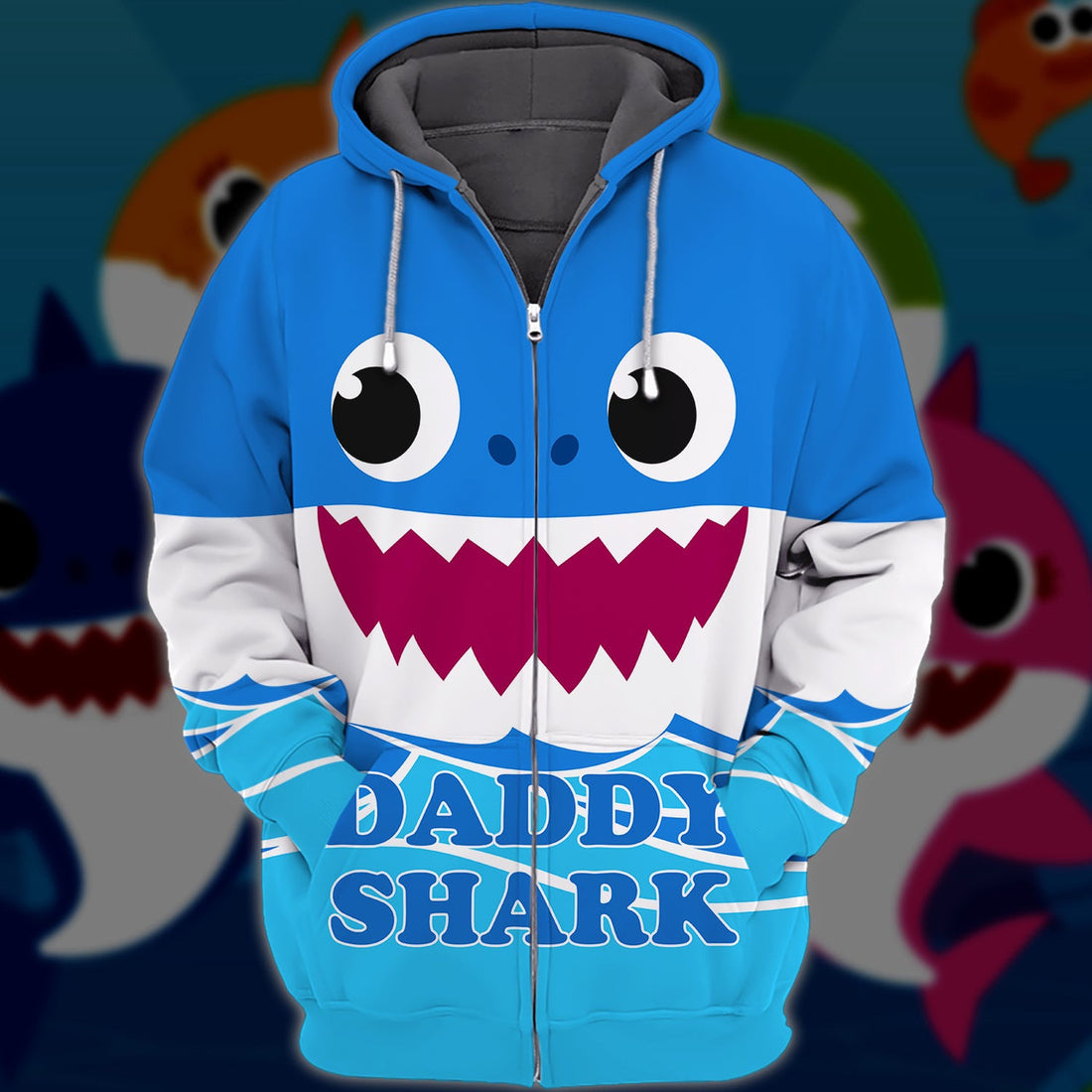 FUNSTUFFPRINT Daddy Shark Doo Doo Doo 3D Hoodie and Zip Hoodie